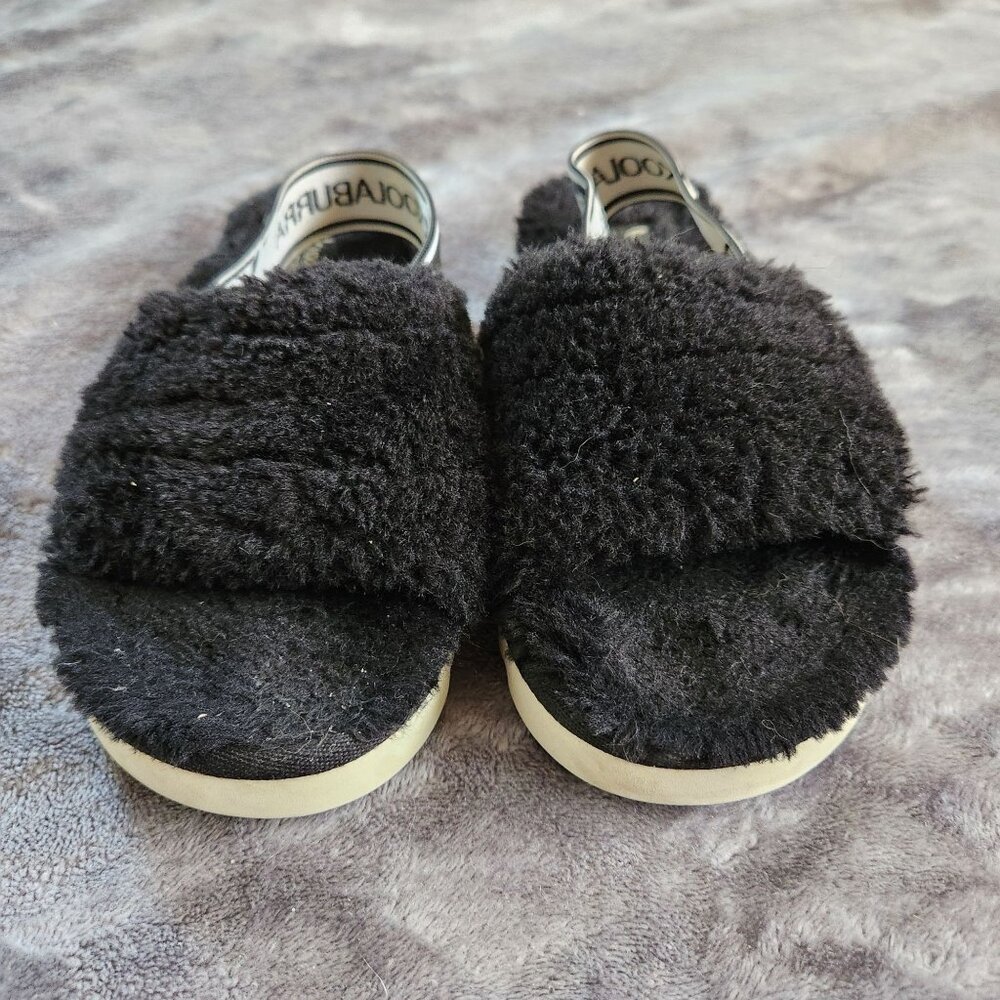Koolaburra By UGG Black Faux Fur Slide Sandals Kid's size 12